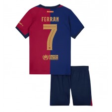 Barcelona Ferran Torres #7 Hemmaställ Barn 2024-25 Korta ärmar (+ Korta byxor)